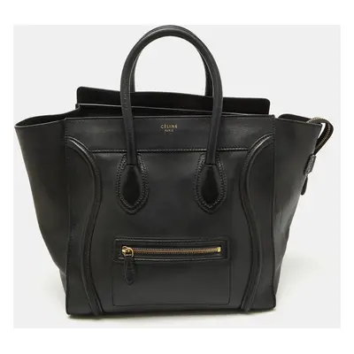 Celine Black Leather Mini Luggage Tote