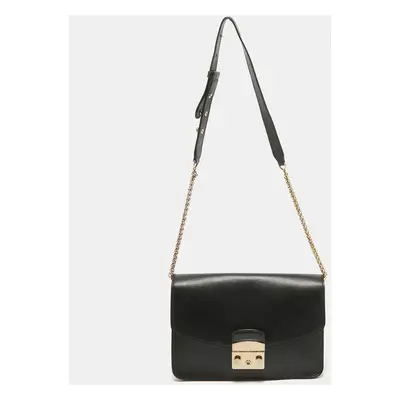 Furla Black Leather Metropolis Shoulder Bag