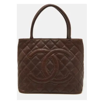 Chanel Dark Brown Quilted Leather CC Medallion Bag