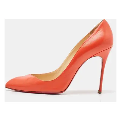 Christian Louboutin Orange Leather Corneille Pumps Size 39.5