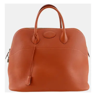 Hermes Orange Togo Bolide Boston Bag