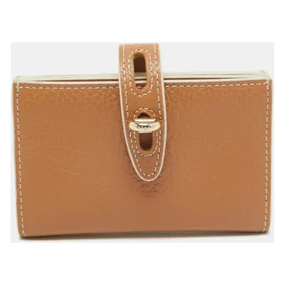 Furla Light Brown Leather Flap Compact Wallet