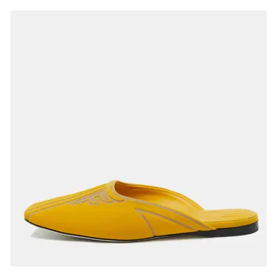 Fendi Yellow Neoprene FFreedom Mules Size