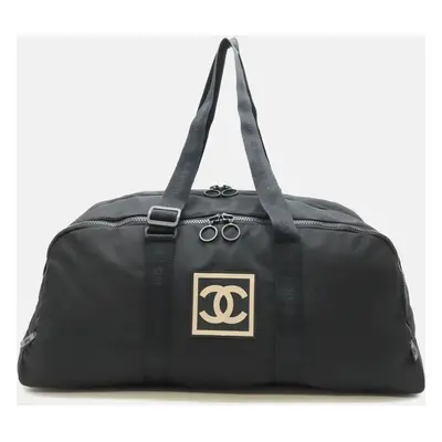 Chanel Black Canvas Nylon Sports Line Boston Bag