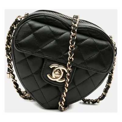 Chanel Black Mini Lambskin CC in Love Heart Crossbody