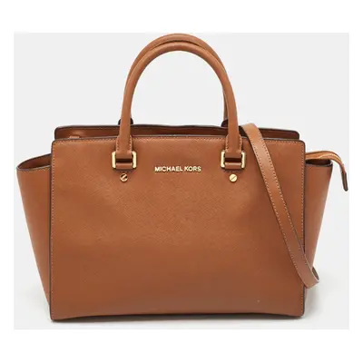 Michael Kors Brown Leather Large Selma Tote