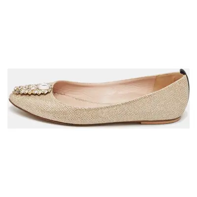 SJP Sarah Jessica Parker Gold Glitter Ballet Flats Size