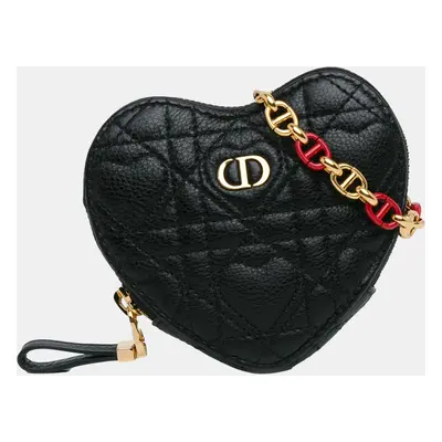 Dior Black Amour Caro Heart Pouch with Chain