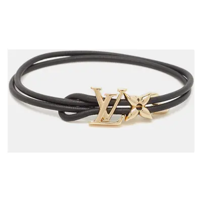 Louis Vuitton LV Bloom Leather Gold Tone Bracelet