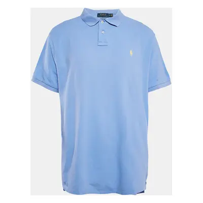 Polo Ralph Lauren Blue Cotton Pique Custom Fit Polo T-Shirt