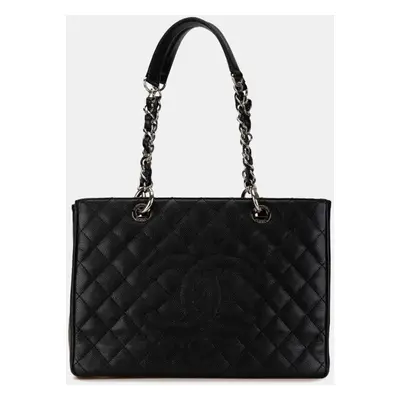 Chanel Black Caviar Skin Matelasse GST Coco Mark Chain Tote Bag