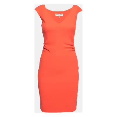 Emilio Pucci Coral Wool Gathered Detail Sleeveless Dress