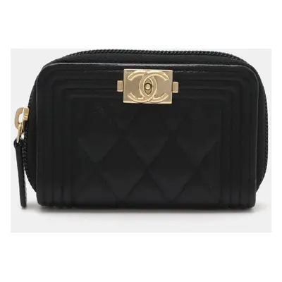 Chanel BOY CHANEL Caviar Leather Coin Case A80602