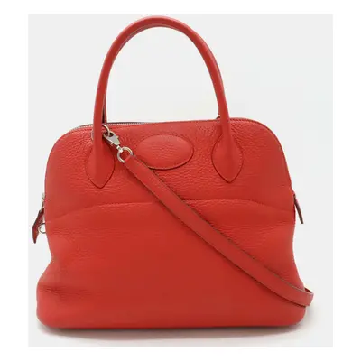 Hermes Red Leather Bolide Handbag