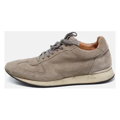 Ralph Lauren Grey Suede and Mesh Low-Top Sneakers Size