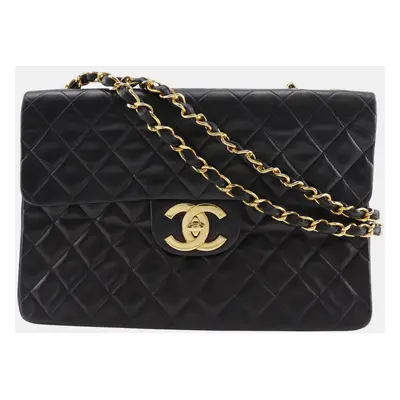 Chanel Black Leather Lambskin Chain Shoulder Bag