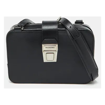 Balenciaga Black Leather Tuck-lock Shoulder Bag