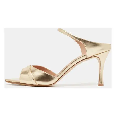 Malone Souliers Gold Leather Una Slide Sandals Size