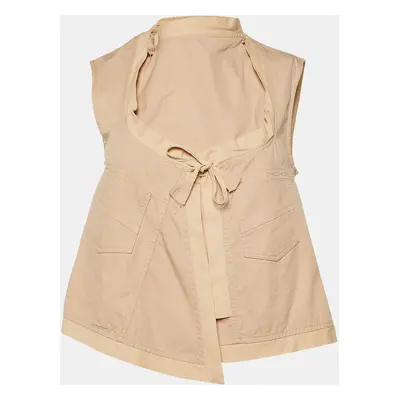 Gucci Beige Cotton Sleeveless Wrap Top