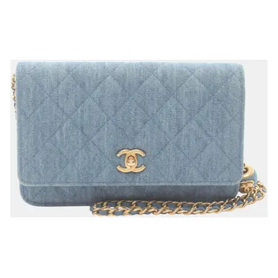 Chanel Denim Blue Matelasse Shoulder Bag