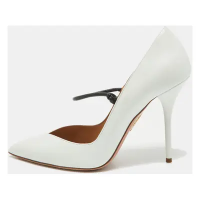 Aquazzura White Leather Mary Jane Pumps Size