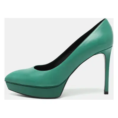 Saint Laurent Green Leather Anja Pumps Size 38.5