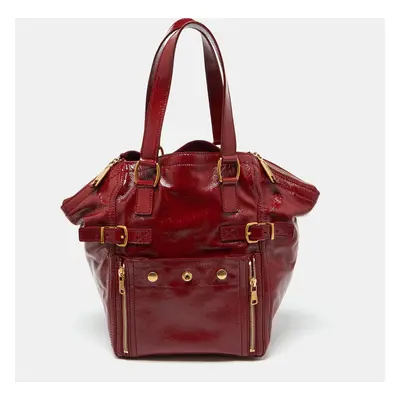 Yves Saint Laurent Red Patent Leather Downtown Tote