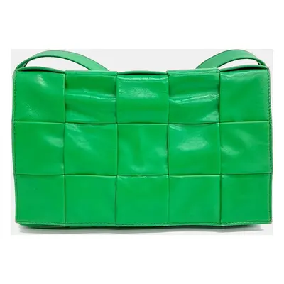 Bottega Veneta Green Leather Cassette Crossbody Bag