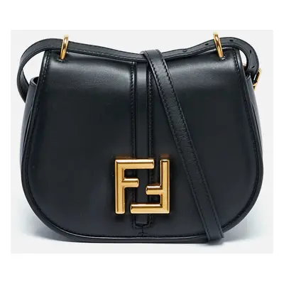 Fendi Black Leather Small C'Mon Flap Shoulder Bag