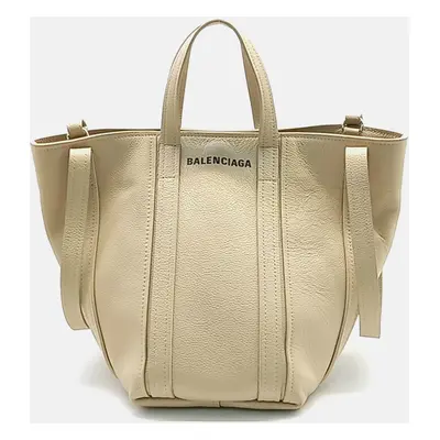 Balenciaga Beige Leather Balenciaga Everyday North South Bag