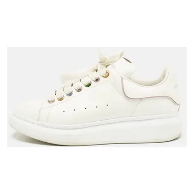 Alexander McQueen White Leather Oversized Lace Up Sneakers Size