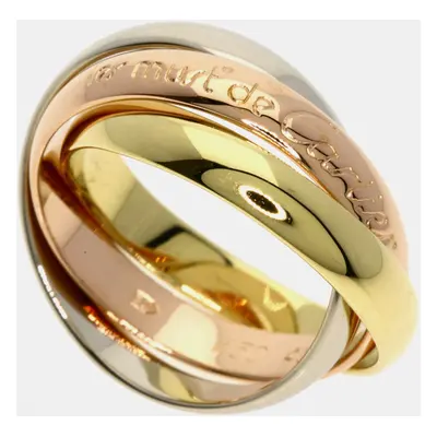 Cartier 18K Yellow, Rose, White Gold Trinity Band Ring EU