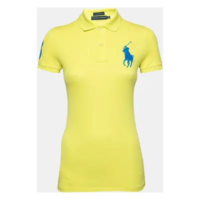 Ralph Lauren Yellow Cotton Pique Skinny Polo T-Shirt