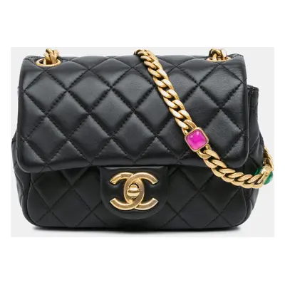 Chanel Lambskin Mini Square Pearl Samba Flap Bag