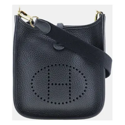 Hermes Black/Gold Leather Evelyne Tpm Shoulder Bag