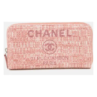 Chanel Tweed Canvas Leather Wallet