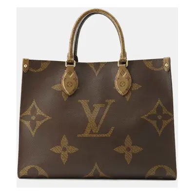 Louis Vuitton Monogram Reverse Giant On-The-Go Mm Tote Bag