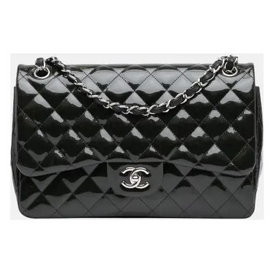 Chanel Black Jumbo Classic Patent Double Flap