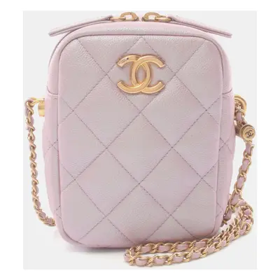 Chanel Leather Pink Matelasse Shoulder Bag