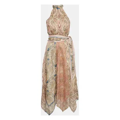 Zimmermann Multicolor Printed Cotton Halter Neck Maxi Dress