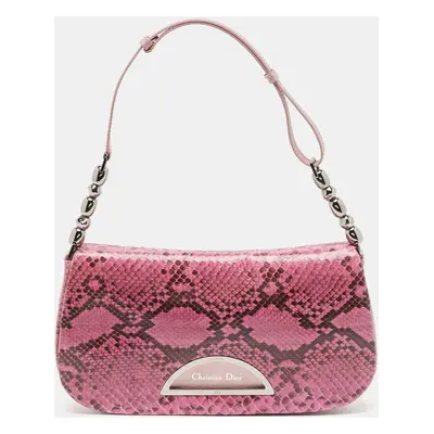 Dior Pink Leather and Python Malice Shoulder Bag