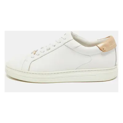 Jimmy Choo White Leather Romeo Lace Up Sneakers Size