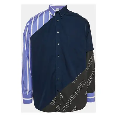 Vetements Blue Cotton Cut-Up Oversized Shirt