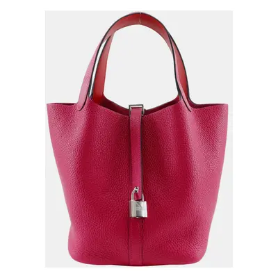 Hermes Pink Togo Leather Picotin Lock MM Handbag