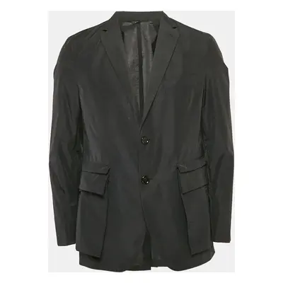 Fendi Black Cotton Detachable Pocket Single Breasted Blazer