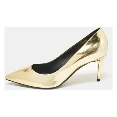 Giuseppe Zanotti Gold Leather Pointed Toe Pumps Size