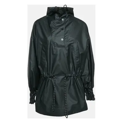 Ganni Black Matte Nylon Windbreaker Jacket