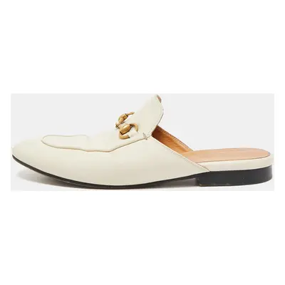 Gucci Cream Leather Princetown Mules Size