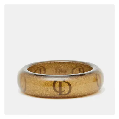 Dior CD Glittery Gold Logo Resin Bangle Bracelet