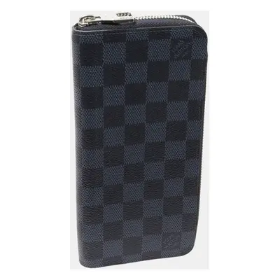 Louis Vuitton Black Canvas Damier Cobalt Zippy Wallet